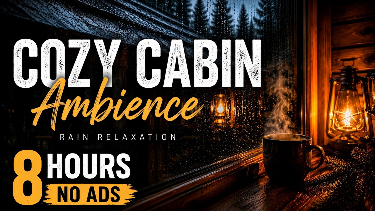 Rain Cozy Cabin Window | 8 Hours Deep Sleep | No Ads