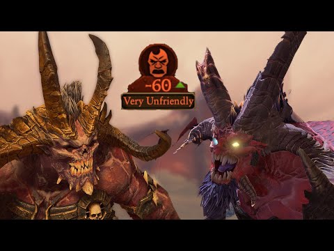 Khorsen Unfriendly Diplomacy Lines To Skarbrand - Total War Warhammer 3
