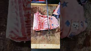 &quot;through the sixpence&quot; Lamb chops. A loin of lamb cut into traditional cutlets and Barnsley chops.