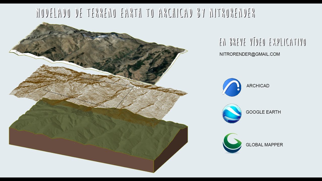 Terreno de google earth en archicad.
