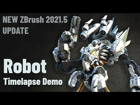 ZBrush 2021.5 NEW Update - Mech Robot!! Hard Surface Thick Skin, Screen AO, Curves Helper, and more!