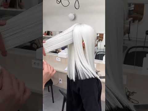 total silver white hair color With New amazing Korean hair cut #hairstyle #hair #koreancut