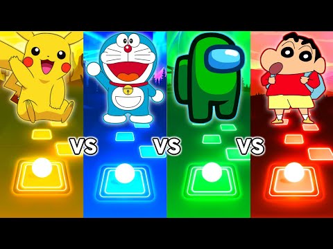 Pikachu vs Doraemon vs Among Us vs Shinchan - Tiles Hop
