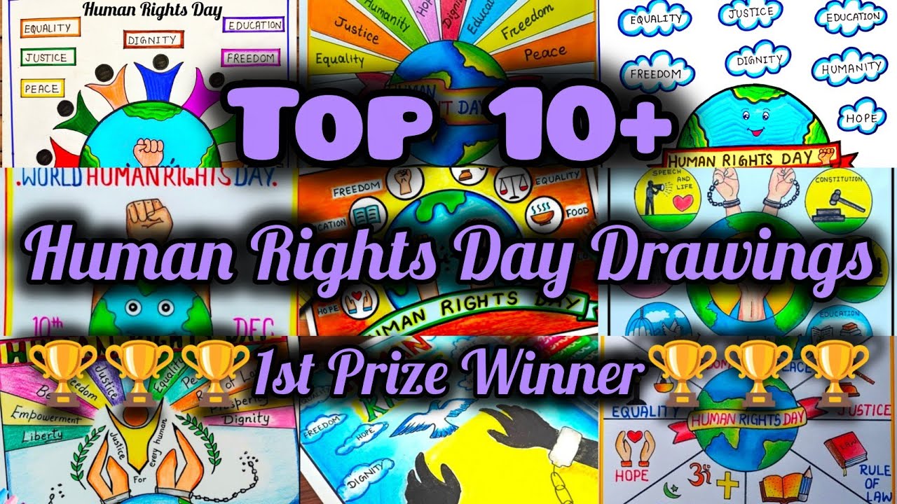 Top 10+ Human Rights Day Drawing Ideas/Human Rights Day Poster/Human Rights Day Poster Drawings Easy