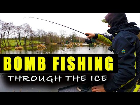 BOMB FISHING through the ICE - Frozen Lake Session