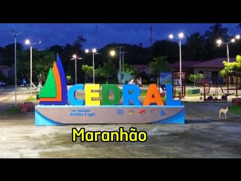 Vôo noturno pela cidade de Cedral no estado do Maranhão.