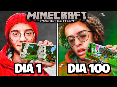 SOBREVIVI 100 DIAS no MINECRAFT no CELULAR - MINECRAFT POCKET EDITION