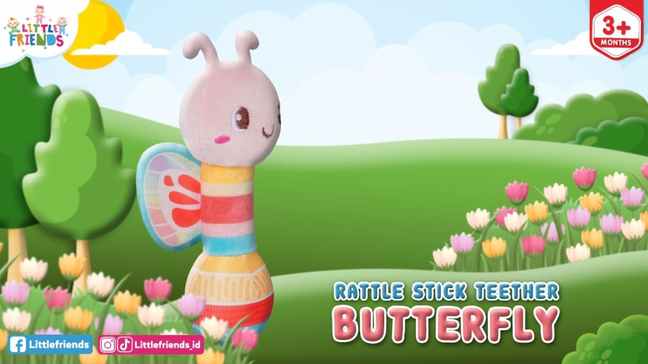 Rattle Stick Teether Butterfly LFR2381 Little Friends