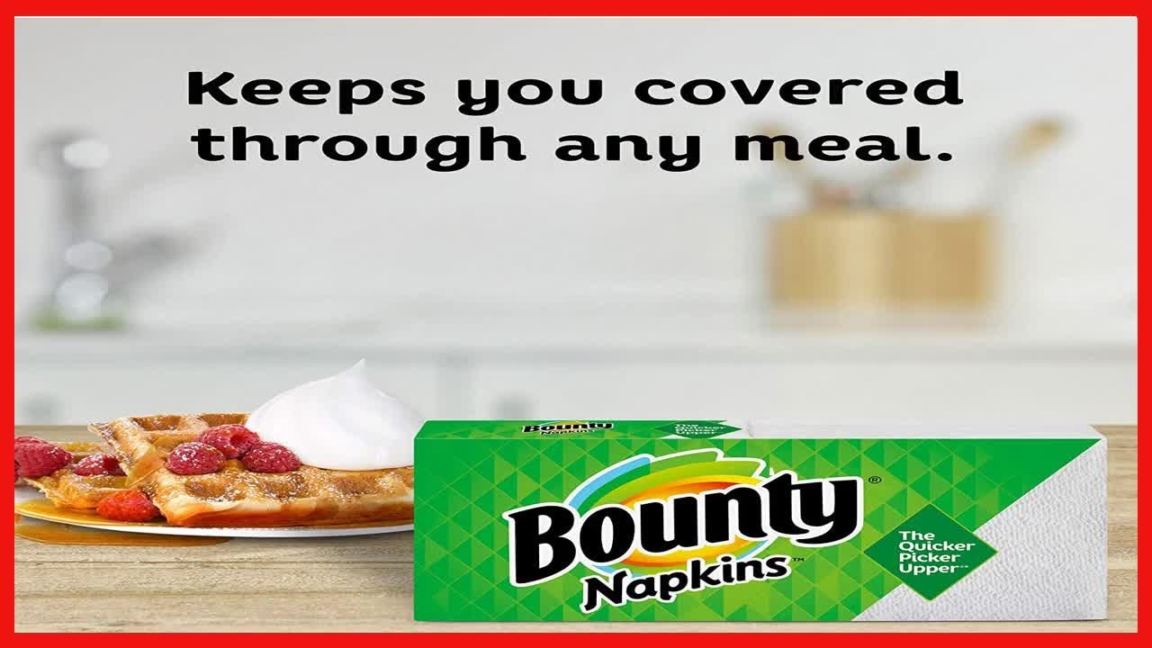Bounty Quilted Napkins, 1-Ply, 12.1In X 12In, 100/PK, White