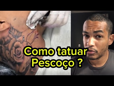 CURSO DE TATUAGEM AULA DE TRAÇO E PINTURA DE TATUAGEM NO PESCOÇO #tattoo #tatuagem