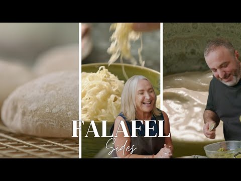 Falafel Side Recipes! Delicious Syrian Pita, Pickled Cabbage & Tahina Sauce!