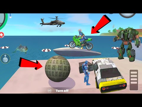 Rope Hero: Vice Town (Car Ball on Boat) Car Ball in Swimming Pool Shield - Android Gameplay HD