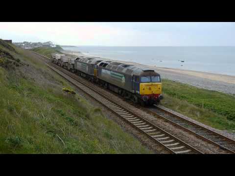 57003 & 57008, 6C53 Crewe - Sellafield, Seascale, 18/05/12