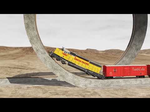Trains vs Vertical Loop – BeamNG Drive