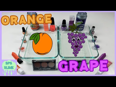 Orange sods vs Grape soda -  Mixing Makeup Eyeshadow Into Slime! MUST WATCH!