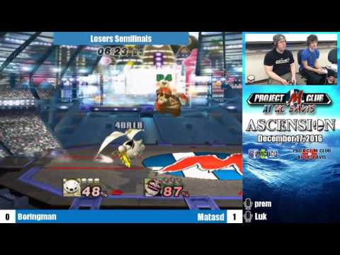 “Ascension 12/17/16” - Boringman (MK) v. Matasd (Wario) - Losers Semis