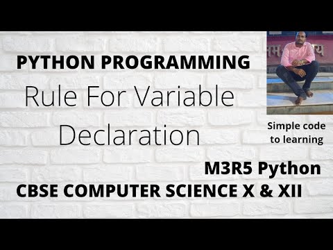 Rule For Variable Declaration In Python Programming Language Hindi