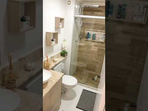 BANHEIRO PEQUENO AMADEIRADO #shorts #decorations #youtubeshorts #banheirodecorado #apartamento