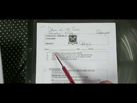 WISKUNDE GRAAD 9: 25 Junie 2020 - periode 3 (25093)