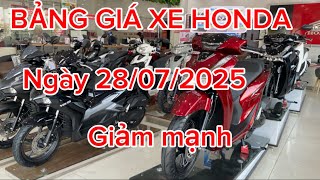 UPDATE HONDA CAR PRICE LIST ON JULY 28, 2025, BIG DISCOUNTS