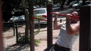 Kosha Dillz rocks ten pull ups at park in Kiryat Tivon, ISRAEL for Under Ground Strength Coach