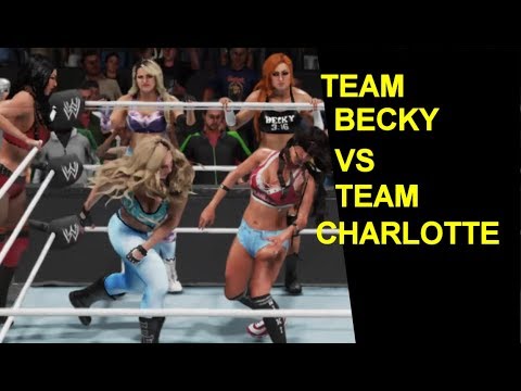 WWE 2K19 Team Becky vs Team Charlotte - 8 Woman Tag