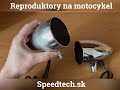 Reproduktory na motocykl, skútr, ATV - voděodolné s USB, MP3, Bluetooth a 2x dálkovým ovládáním / barva chromová - Video Youtube