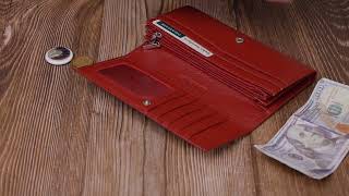Горизонтальний жіночий гаманець з натуральної шкіри ST Leather 22516 бордовий