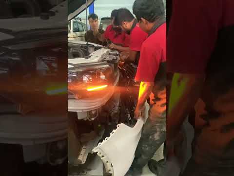New bumper installation in scorpio on #maintenance #mahindra #scorpion #servicecenter #party
