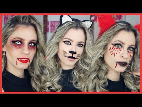 3 MAQUILLAJES FÁCILES Y RÁPIDOS PARA HALLOWEEN | Ideas de Última Hora | NatyGloss