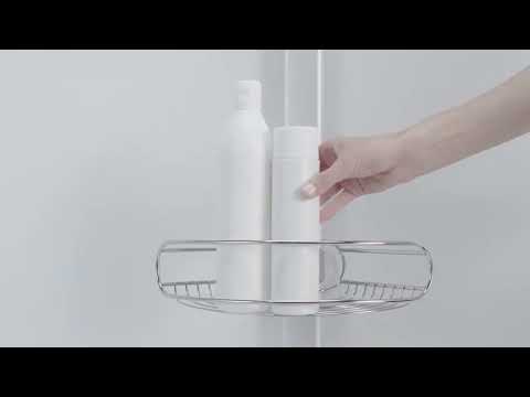 Simplehuman Koupelnové doplňky - Rohová tyč s nastavitelnými poličkami, nerez BT1062