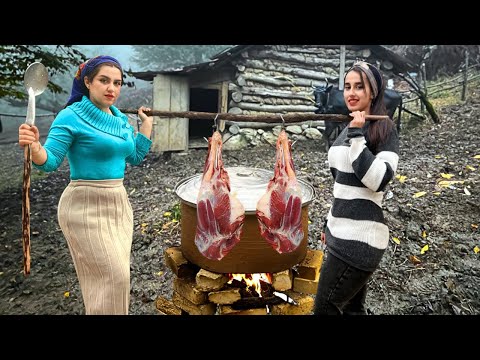 Epic Iranian Dishes : Cooking Persian Gheimeh Stew for 50 People in a Rural Feast!