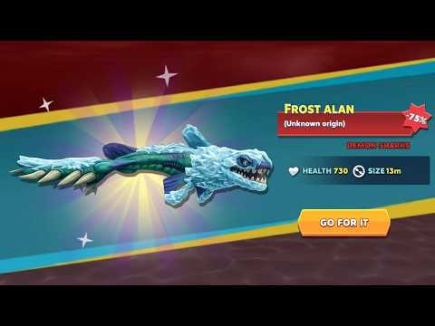 FROST ALAN UNLOCKED AND KILL ALL SHARK - BIG SHARK | Hungry Shark Evolution