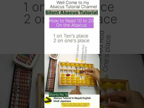 Silent Abacus Tutorial short No 10 How to count 10-20 on the Abacus