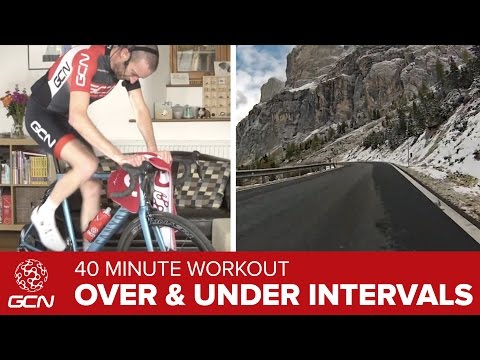 40 Minute Over / Under FTP Interval Training Cycling Workout - Climb The Passo Gardena