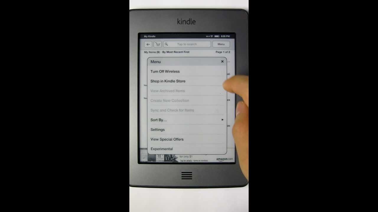 Kindle Touch Demo - E Ink Touchscreen - YouTube