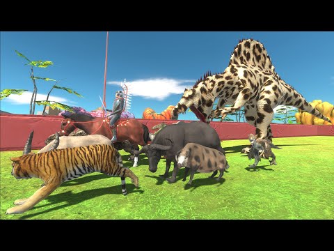Escape from LEOPARD SPINOSAURUS - Animal Revolt Battle Simulator