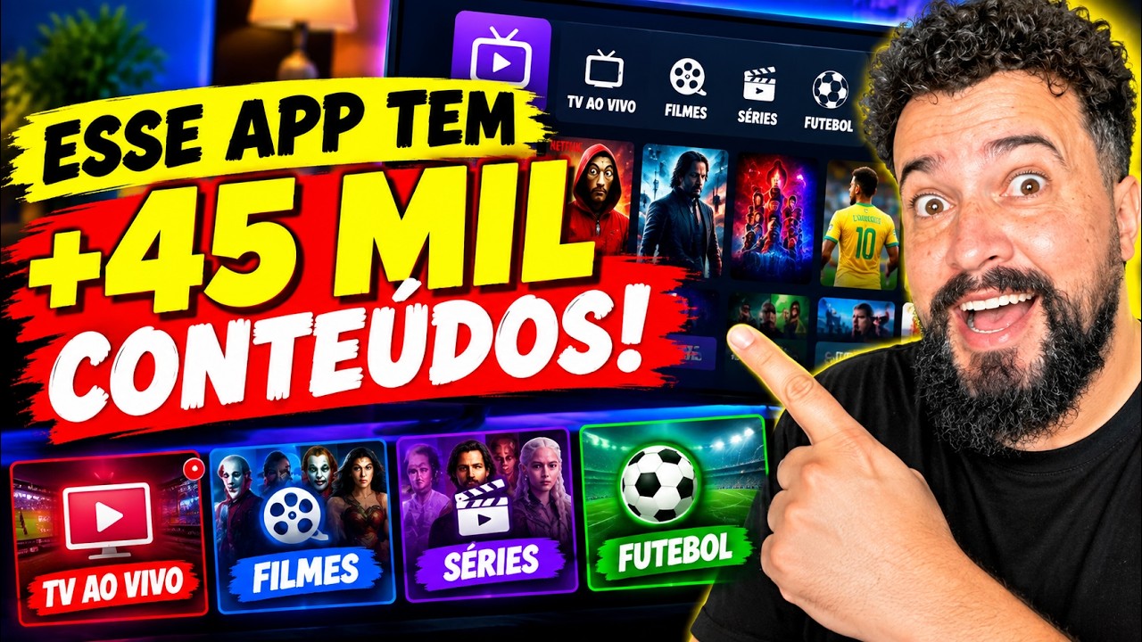 😱 ESSE APP TEM +45 MIL CONTEÚDOS! TV AO VIVO, FILMES, SÉRIES E FUTEBOL!
