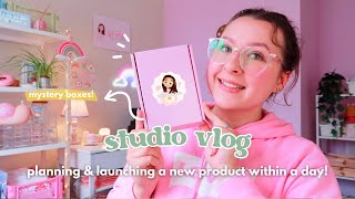 STUDIO VLOG ✿ packing orders & planning/launching a brand new product in one day - can I do it?? 😅