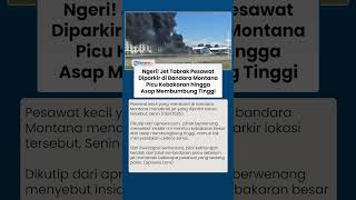 Jet Tabrak Pesawat yang Terparkir di Bandara Montana, Kebakaran Hebat hingga Asap Membumbung Tinggi
