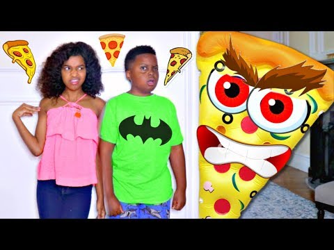 GIANT PIZZA vs Shiloh and Shasha - Crazy Giant Food Chase! - Onyx Kids