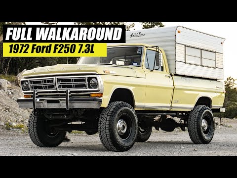 1972 Ford F250 Walkaround | 7.3, 4x4, Vintage Camper, Amazing Patina and More!