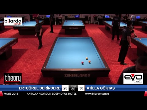 ERTUĞRUL DERİNDERE & ATİLLA GÖKTAŞ Bilardo Maçı - 2018 ERKEKLER 2.ETAP-3.Ön Eleme