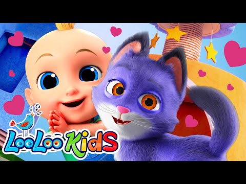 Purrfect Love Meaw... I love my kitty cat  + Johny Johny Yes Papa with Animals | LooLoo Kids Songs