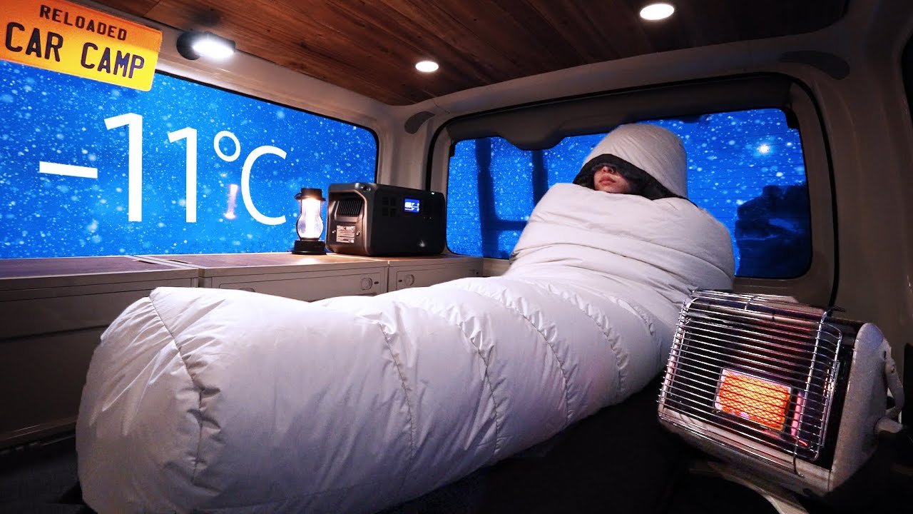 Solo Car Camping in a Snowy Mountain Hideaway | DJI Power 1000 mini