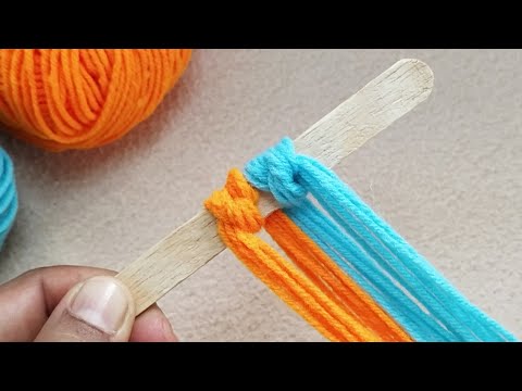 Amazing 2 Beautiful Woolen Yarn Flower making ideas with Ice cream stick | DIY - Woolen craft