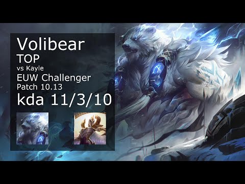 Volibear vs Kayle Top - EUW Challenger 11/3/10 Patch 10.13 Gameplay