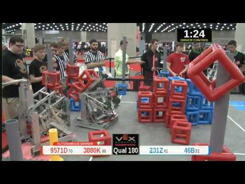 2015 VRC Tech Q180 - 9571D 3880K vs 231Z 46B - 71 to 63 - VEX Worlds 2015 - Technology Division
