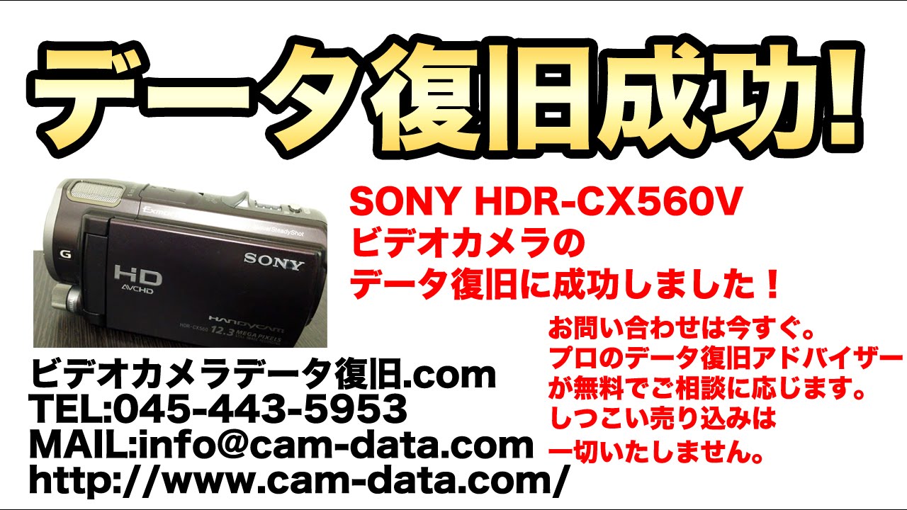 HDR-CX560V ソニービデオカメラ画像復旧 これで解決！ | ビデオカメラ