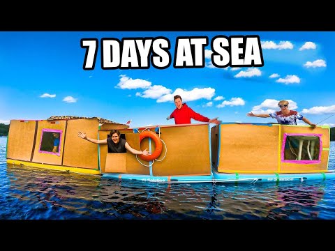 Worlds Biggest BOX FORT House Boat On A LAKE - 7 Day Adventure  (THE MOVIE)